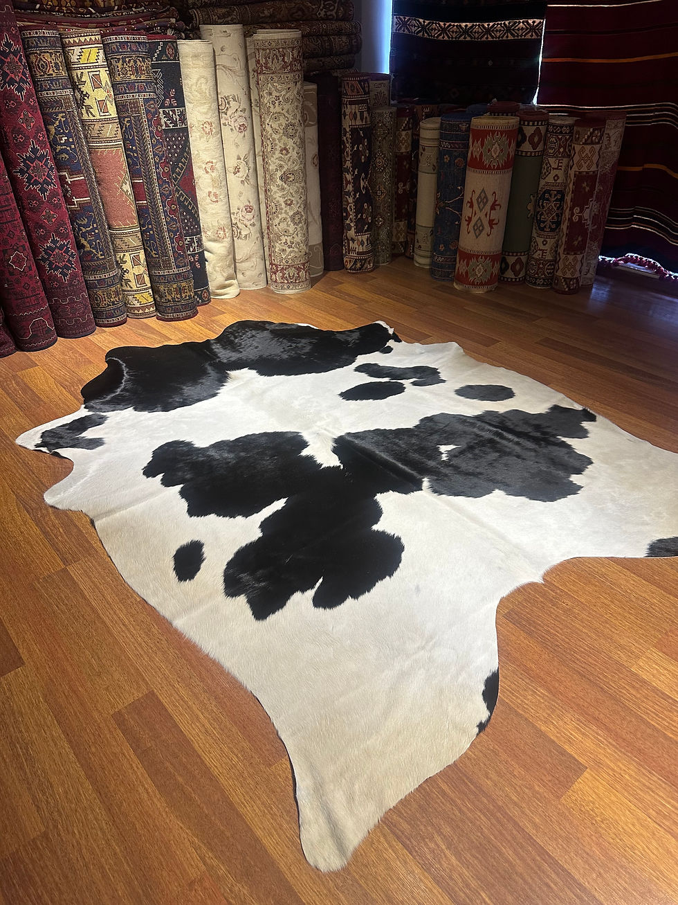 DOGANLAR ANTIQ GERÇEK DANA DERİSİ 50 SİYAH-BEYAZ POST HALI