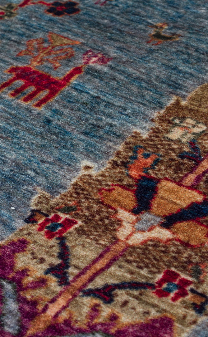 Thumbnail: ANTIQUE 09 AQUA Kolay kullanımlı Antik Desenli,Yıkanabilir Makine Halısı