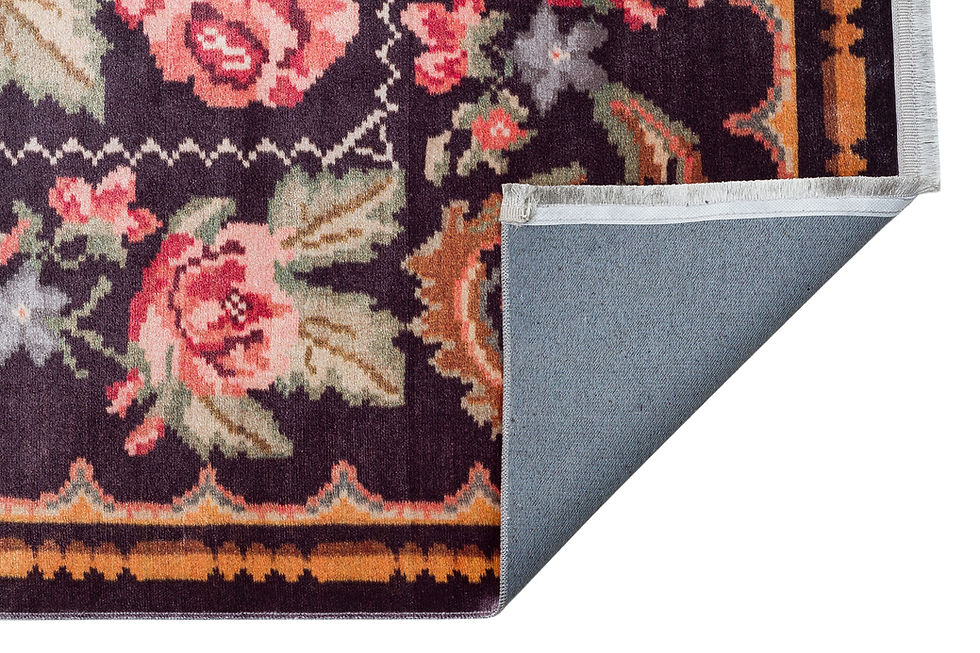 Thumbnail: ANTIQUE 02 BLACK Kolay kullanımlı Antik Desenli,Yıkanabilir Makine Halısı