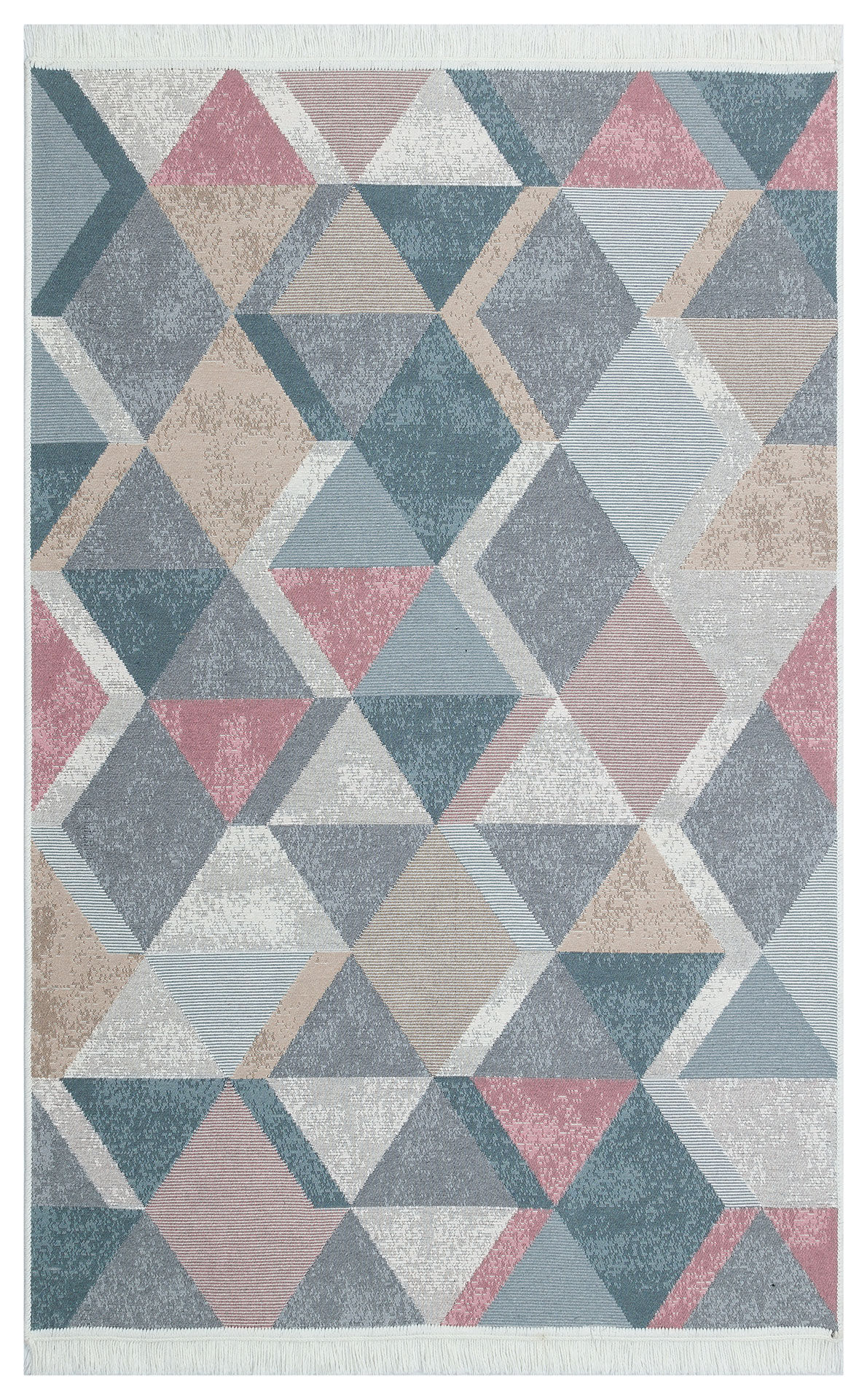 ARYA 10 BLUE PINK Yıkanabilir,Çift Taraflı,Pamuklu,Modern Desenli Dokuma Kilim