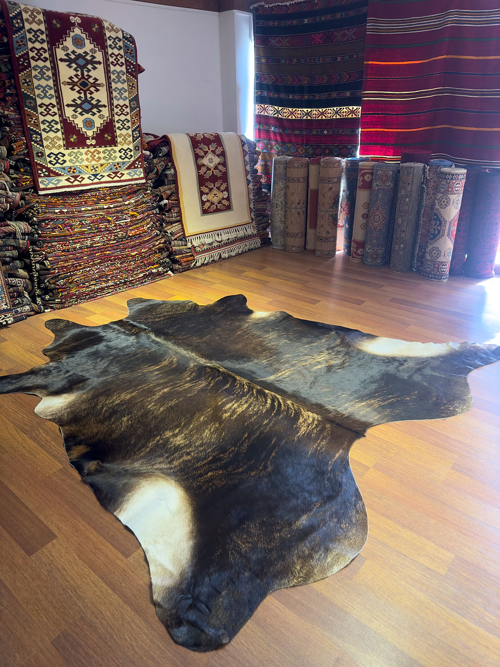 DOGANLAR ANTIQ GERÇEK DANA DERİSİ 137 KAHVE POST HALI