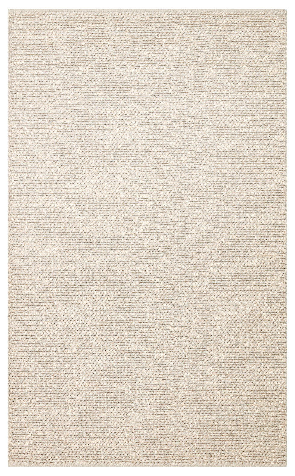 Küçük resim: JADE Basketweave Beige Natural Kazak Örgü Desenli El Dokuma Örgü Halı