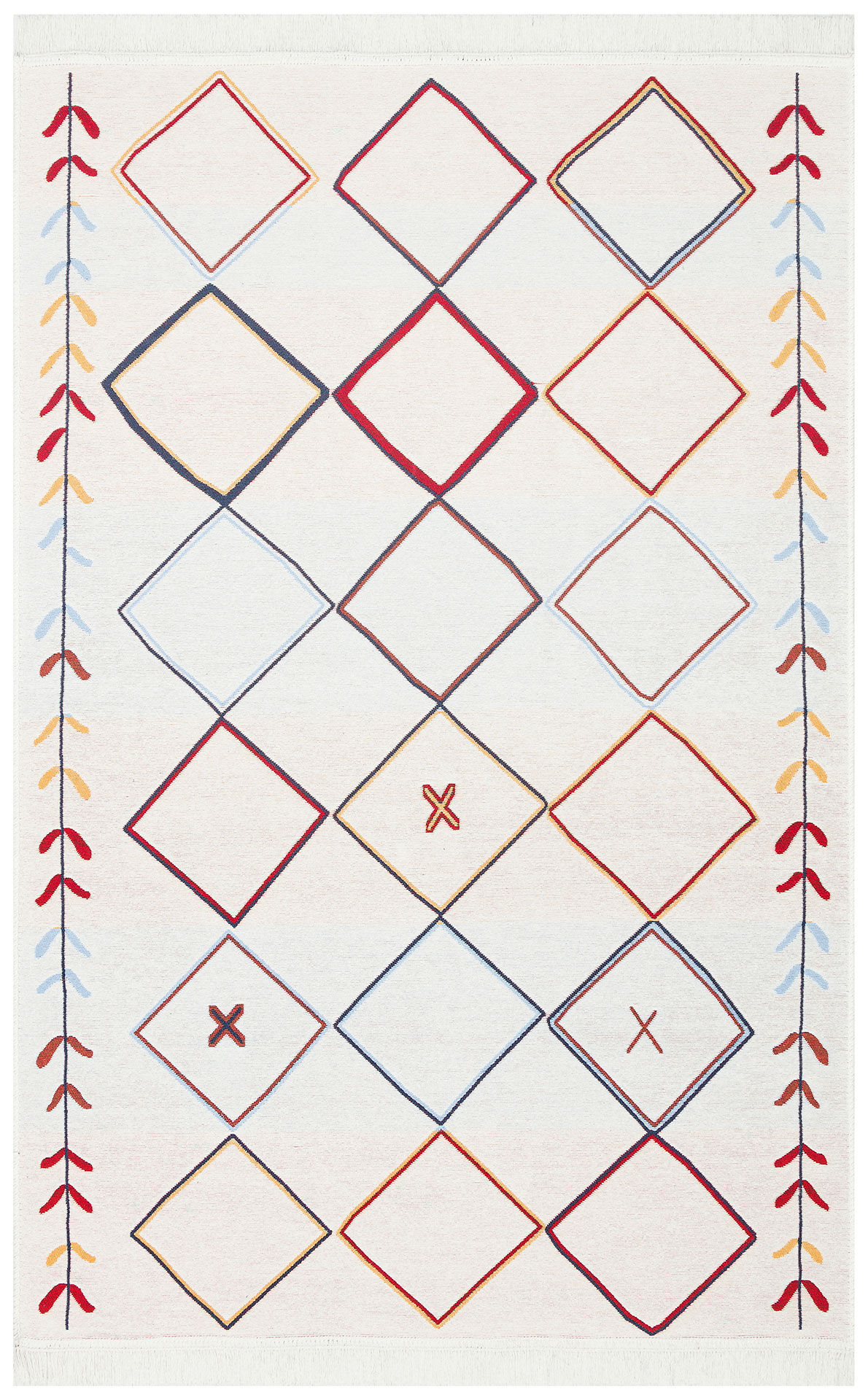ARYA 21 MULTY Yıkanabilir,Çift Taraflı,Pamuklu,Modern Desenli Dokuma Kilim