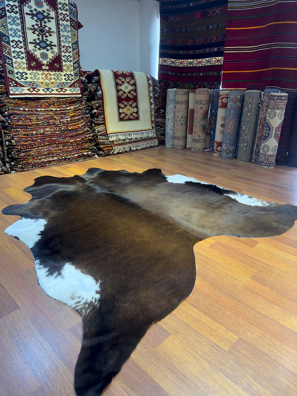 DOGANLAR ANTIQ GERÇEK DANA DERİSİ 119 KAHVE POST HALI