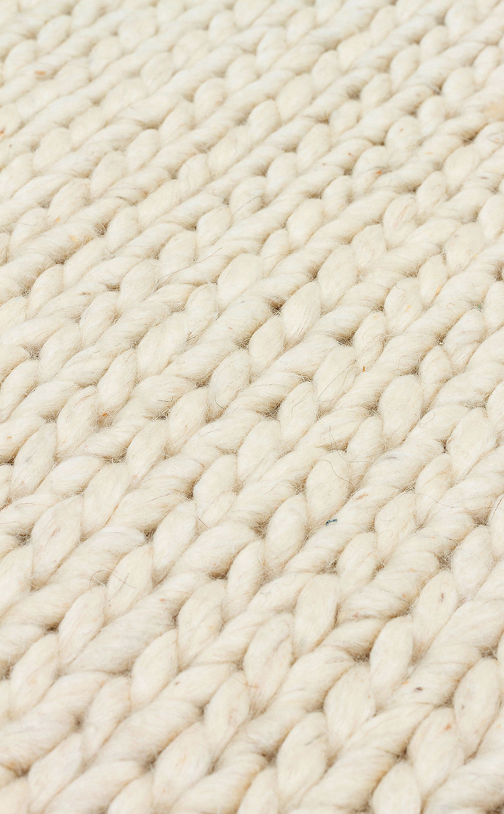 Thumbnail: JADE Basketweave Cream Naturel Kazak Örgü Desenli El Dokuma Örgü Halı