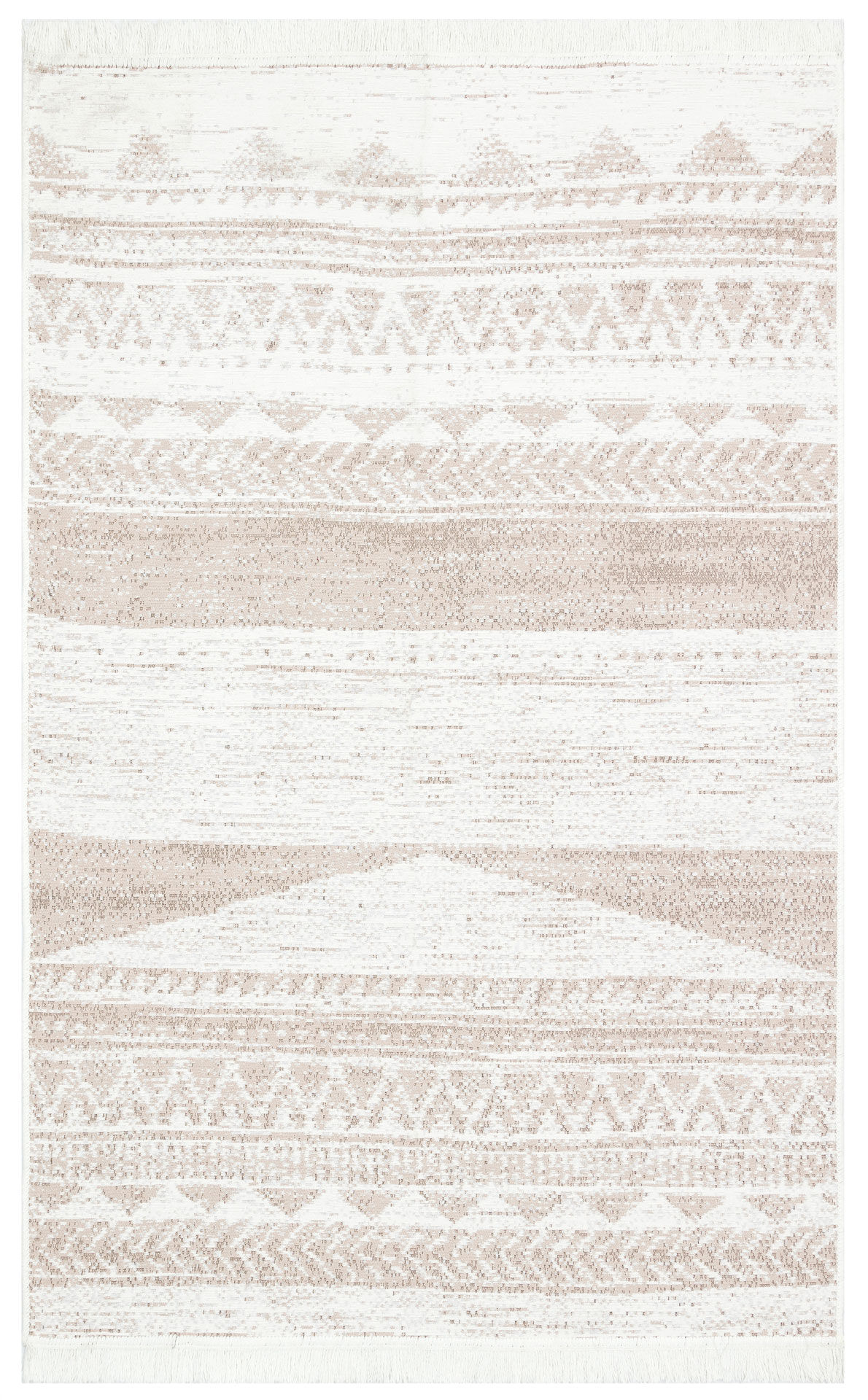 ARYA 06 NATURAL Yıkanabilir,Çift Taraflı,Pamuklu,Modern Desenli Dokuma Kilim