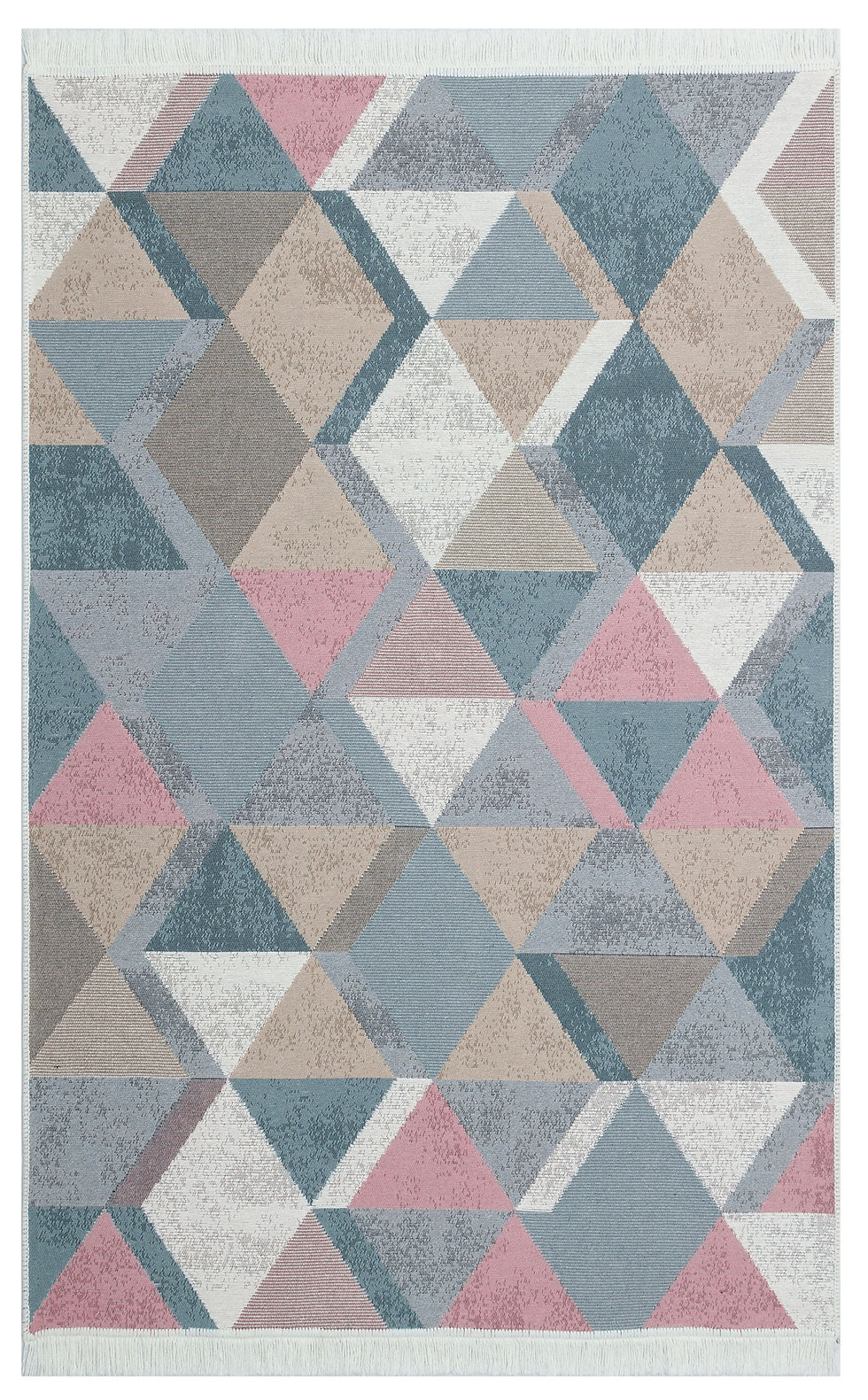 Küçük resim: ARYA 10 BLUE PINK Yıkanabilir,Çift Taraflı,Pamuklu,Modern Desenli Dokuma Kilim