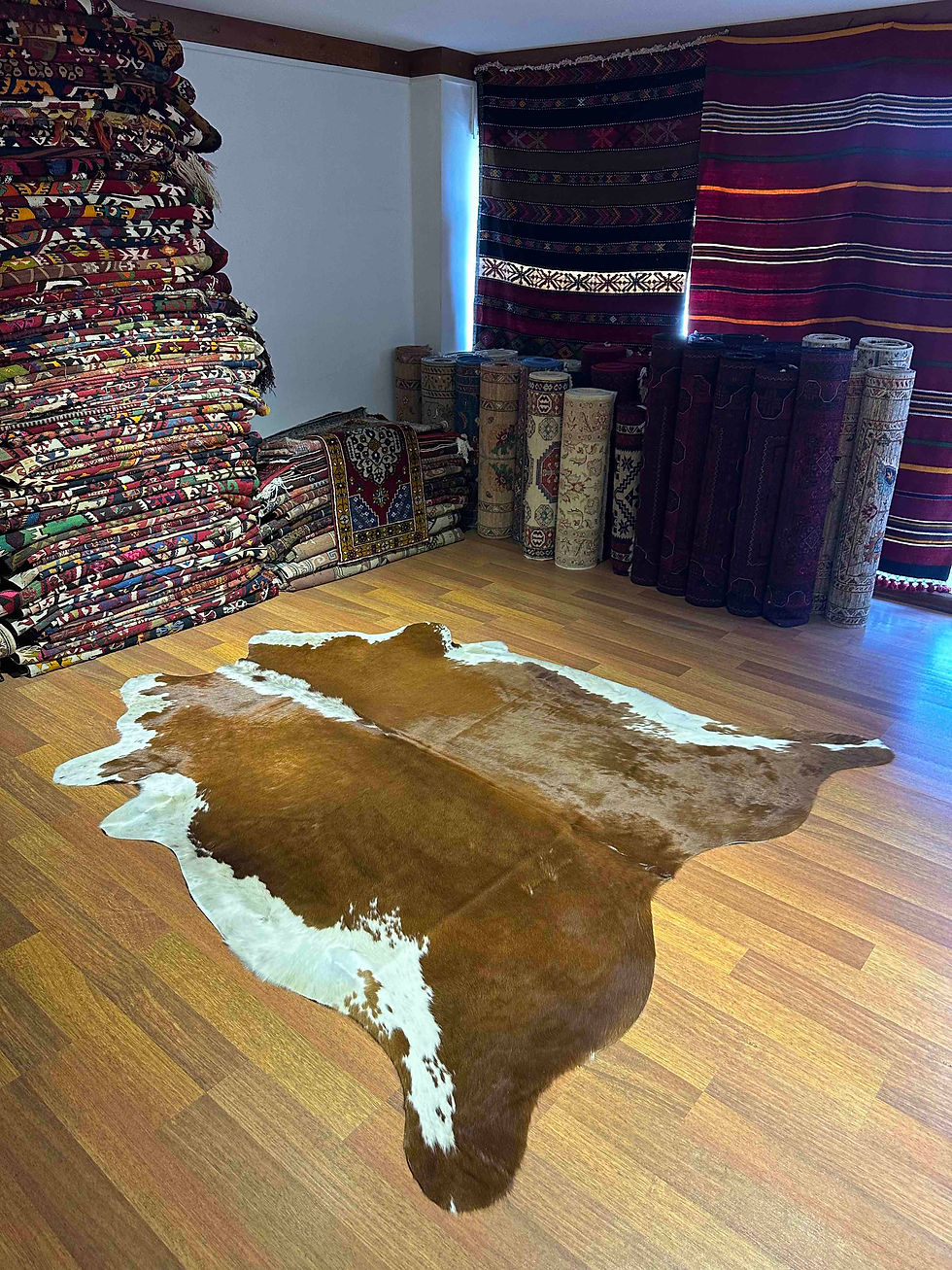 DOGANLAR ANTIQ GERÇEK DANA DERİSİ 226 AÇIK KAHVE POST HALI