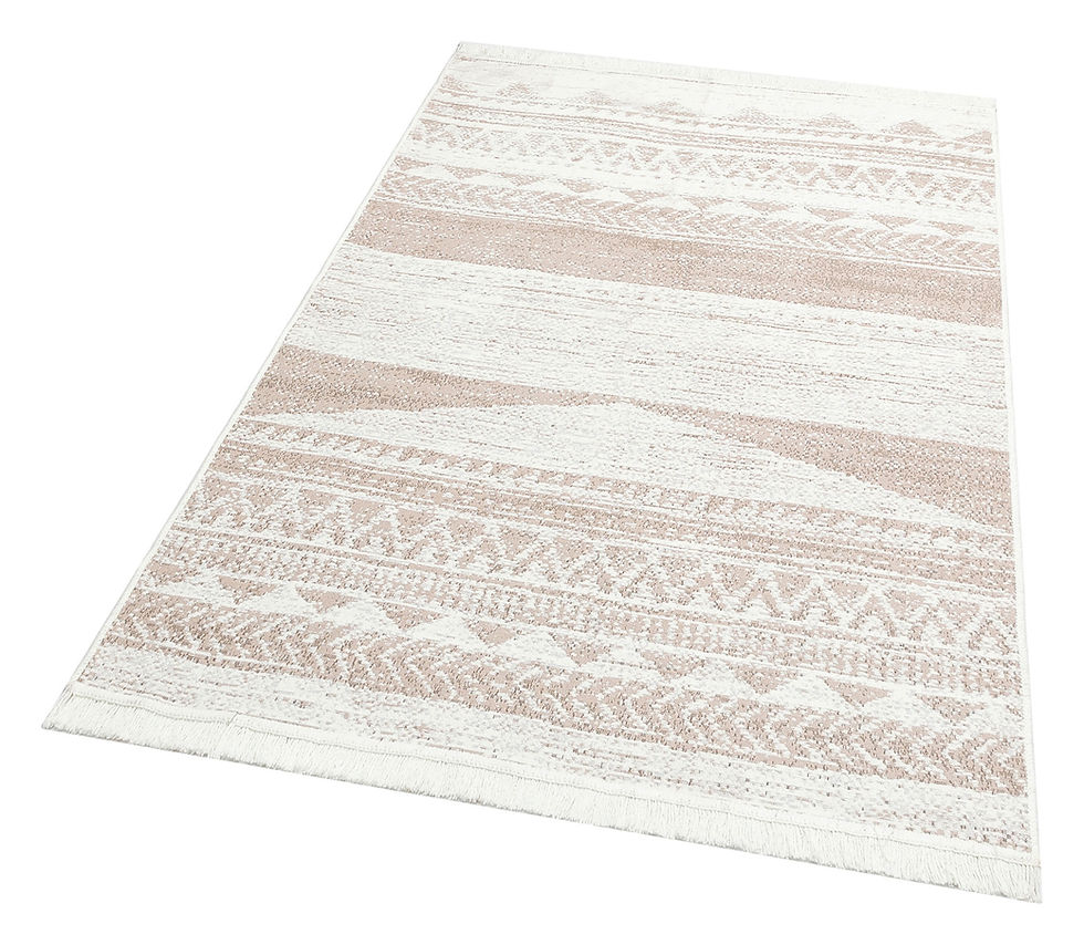 Thumbnail: ARYA 06 NATURAL Yıkanabilir,Çift Taraflı,Pamuklu,Modern Desenli Dokuma Kilim