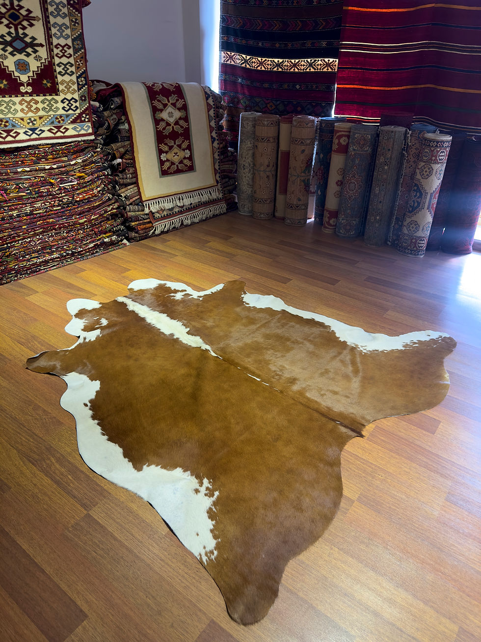 DOGANLAR ANTIQ GERÇEK DANA DERİSİ 151 AÇIK KAHVE POST HALI