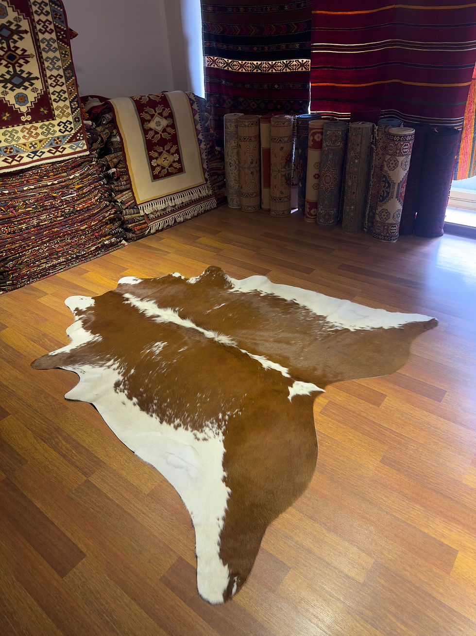 DOGANLAR ANTIQ GERÇEK DANA DERİSİ 128 AÇIK KAHVE POST HALI