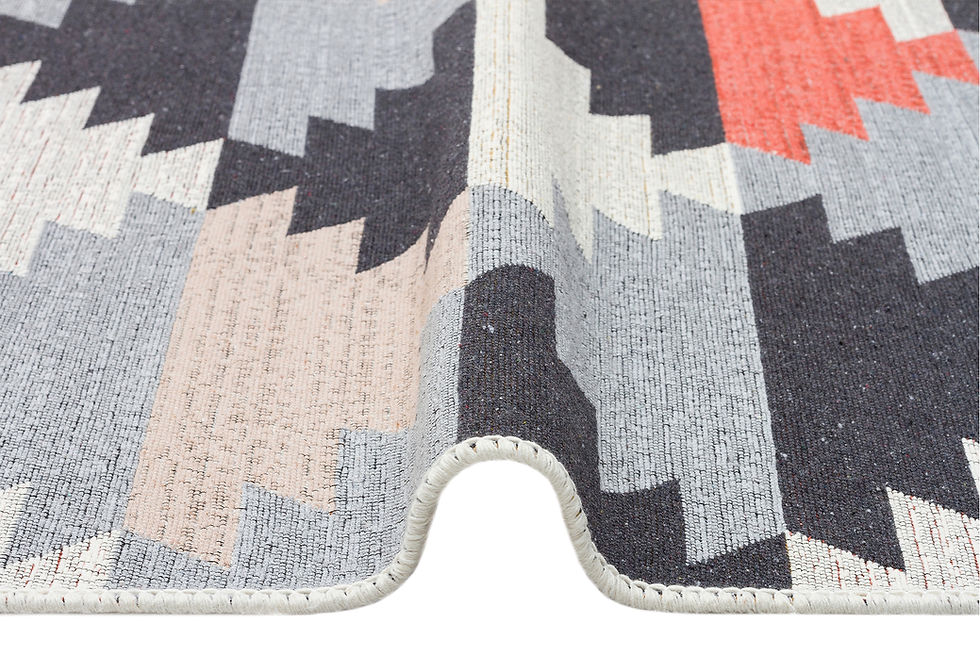 Миниатюра: ARYA 20 MULTY Yıkanabilir,Çift Taraflı,Pamuklu,Modern Desenli Dokuma Kilim