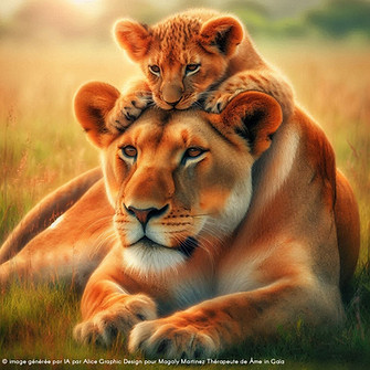 © image générée par IA par Alice Graphic Design pour Magaly Martinez Thérapeute de Âme in Gaïa