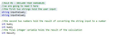 Rule #1 Declare Your Variables