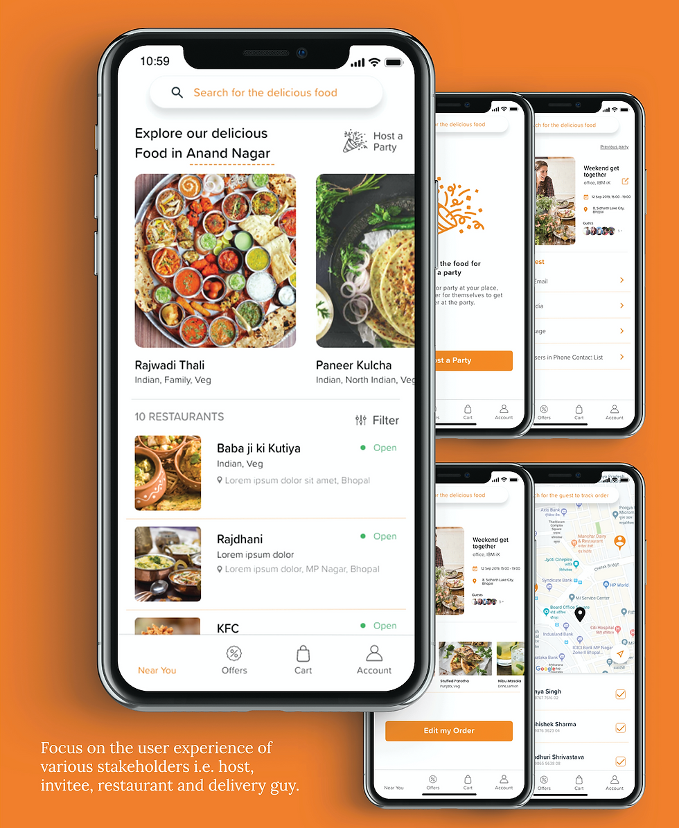 UX design: Design the customer’s experience of Group order on Food Delivery service.