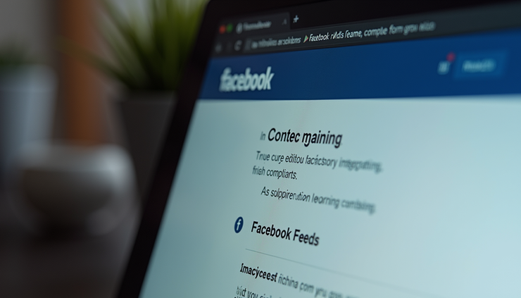 Close-up view of a website editor showing Facebook feed integration options