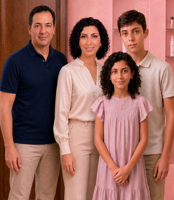 The LuceInfinita founder and family portrait