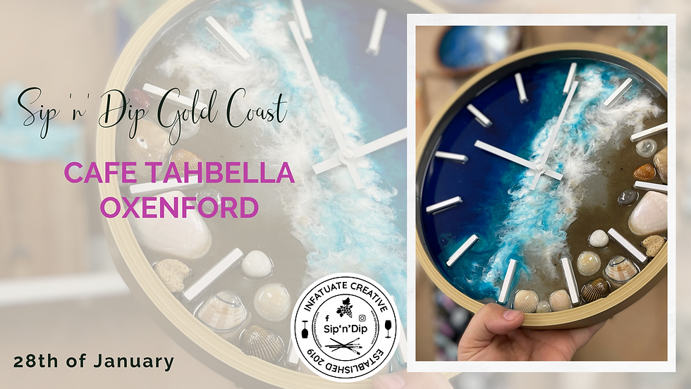 OXENFORD - CAFE TAHBELLA - Learn create a resin beach clock!