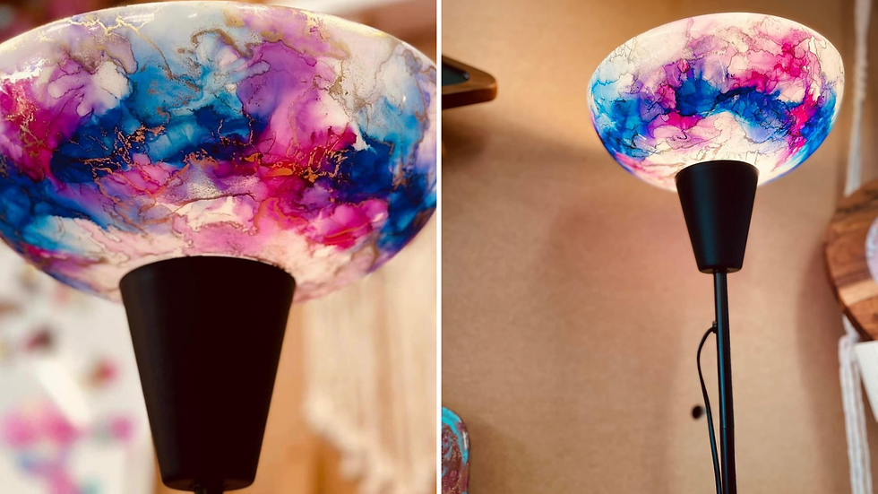 MT CROSBY - Bowls Club - Make an Alcohol Ink, adjustable lamp! 