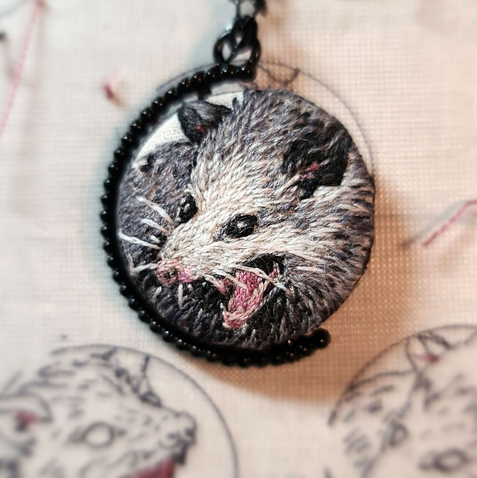 Scream at Own Butt- Double Sided Embroidery Pendant