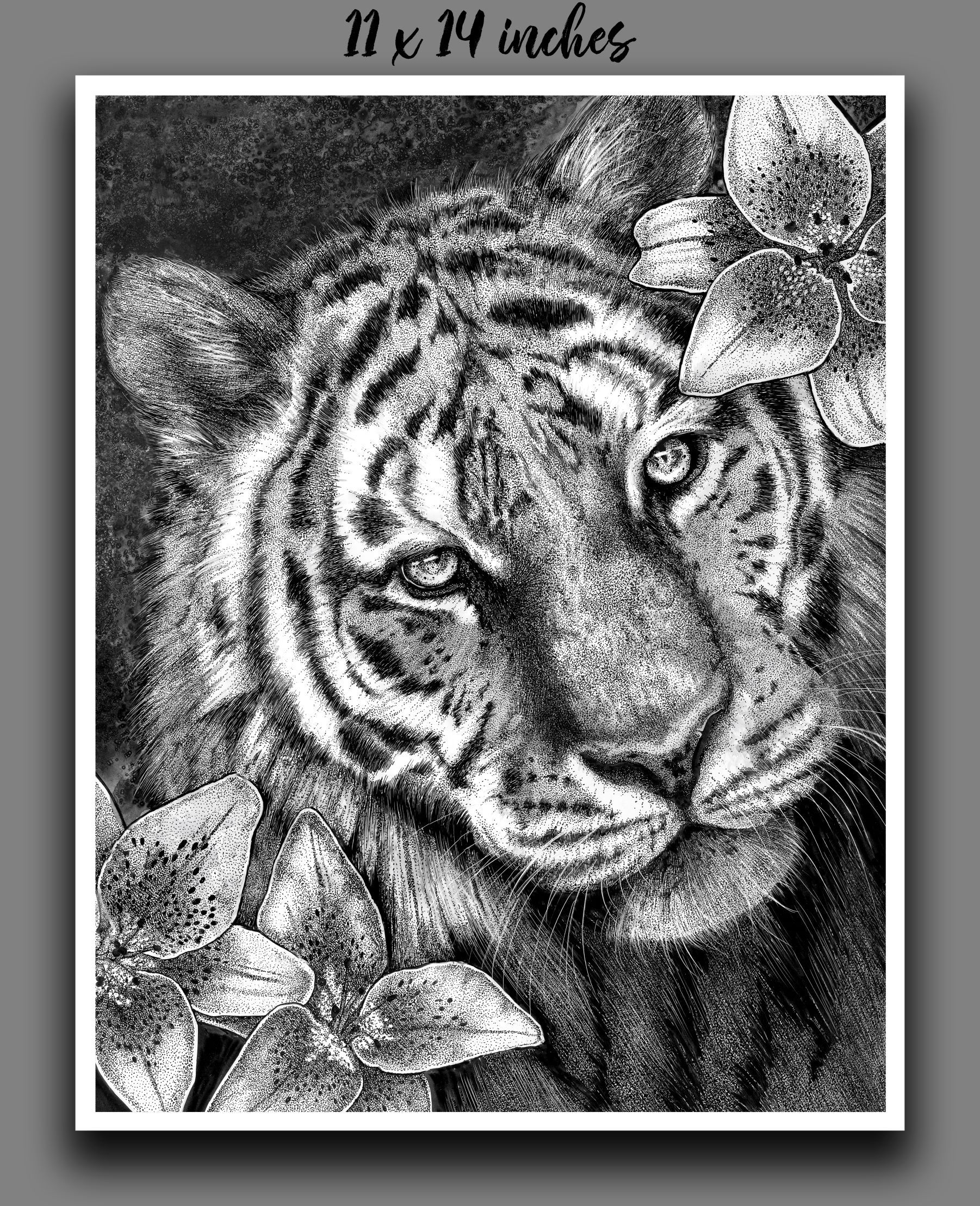 "Tiger in Lilies" Signed Print