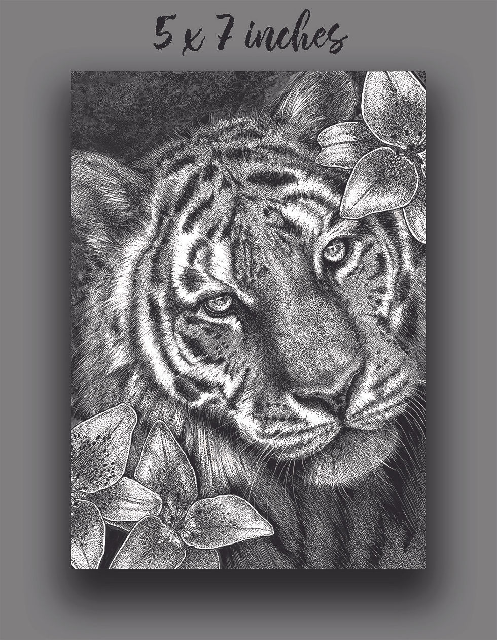 Thumbnail: "Tiger in Lilies" Signed Print