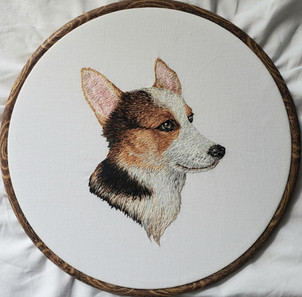 Custom Pet Portrait, Handmade Embroidery