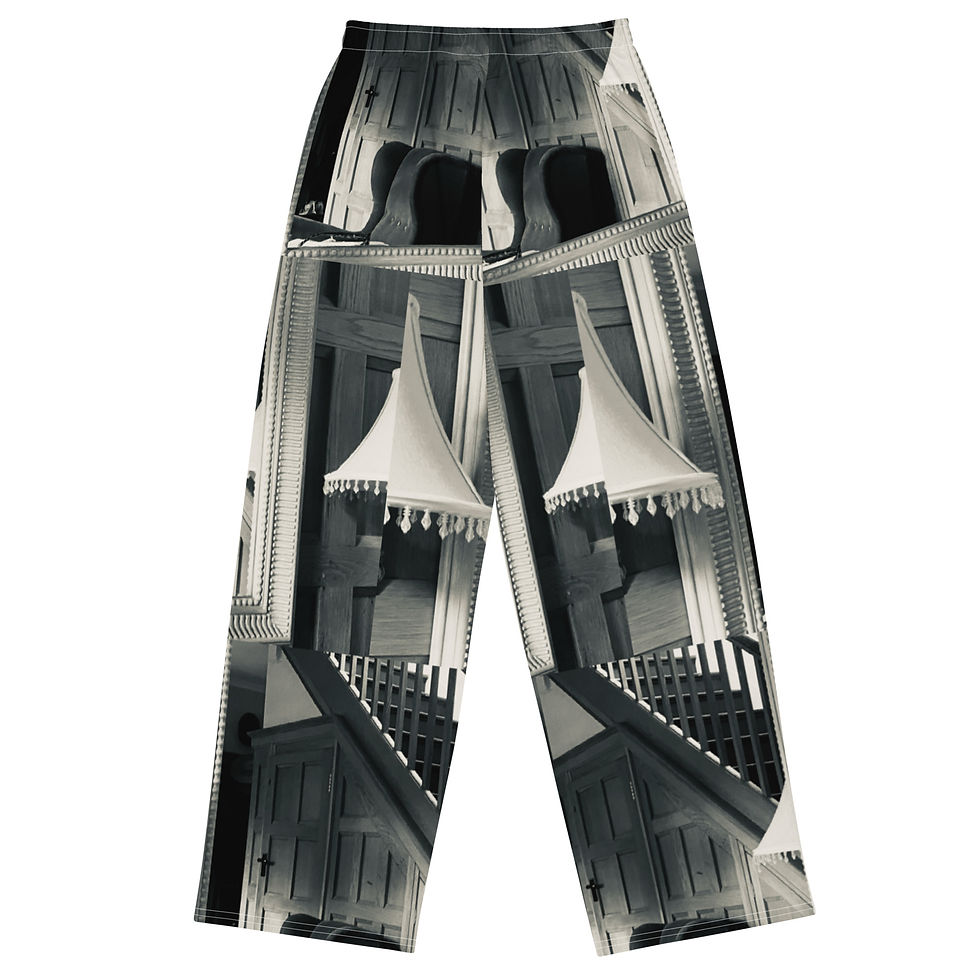 Thumbnail: All-over print unisex wide-leg pants