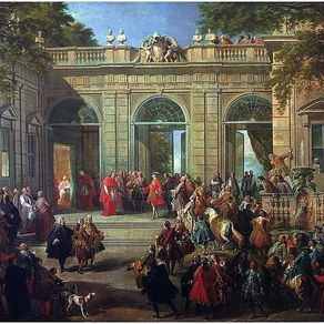 454. GIOVANNI PAOLO PANNINI - Karol Burbon odwiedza Grzegorza XIV w kawiarni na Kwirynale.