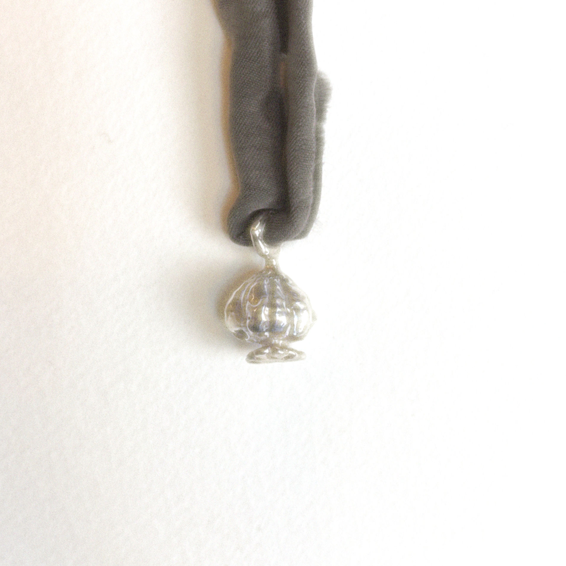 Opium pod charm sterling silver