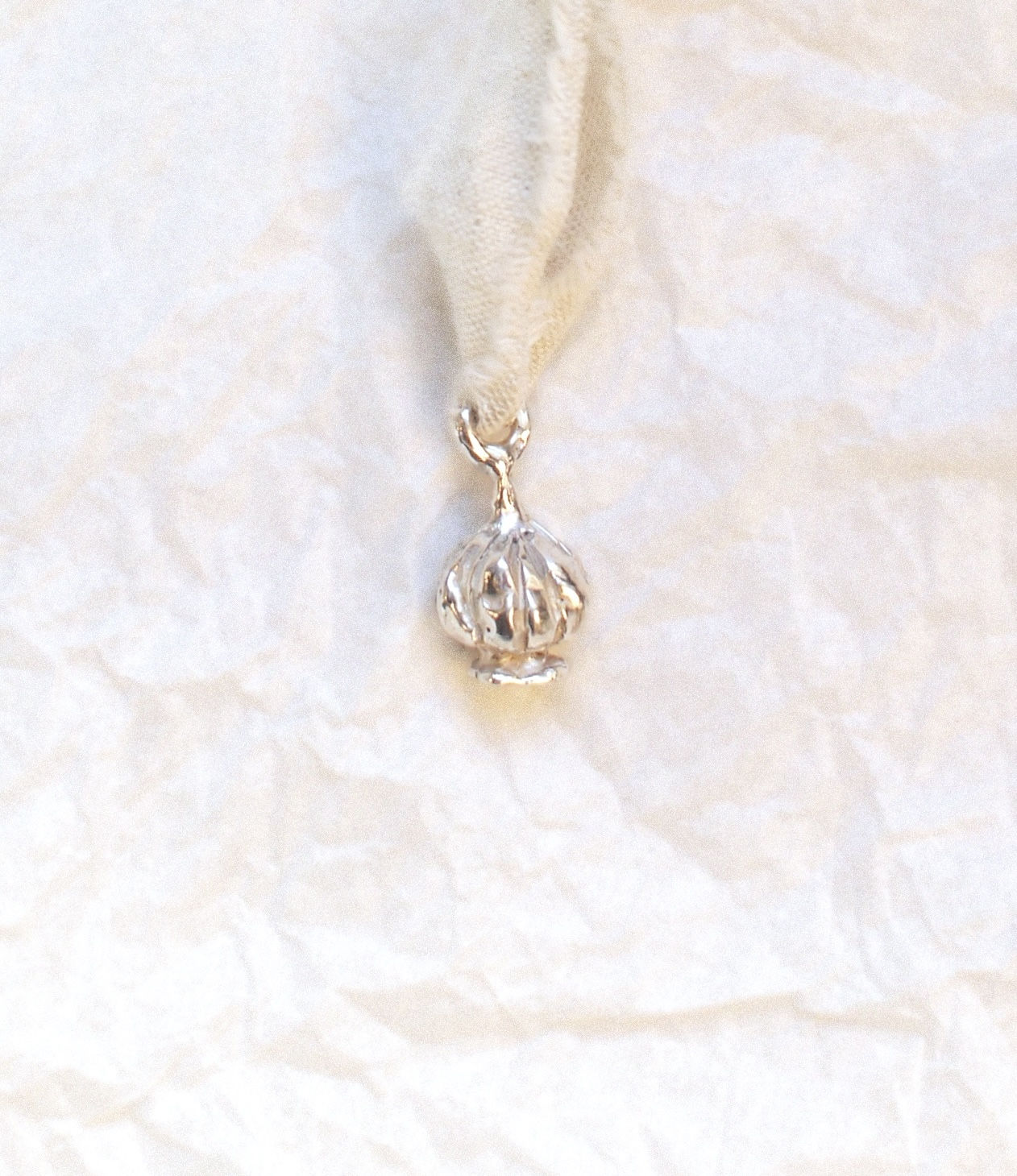 Opium pod charm sterling silver
