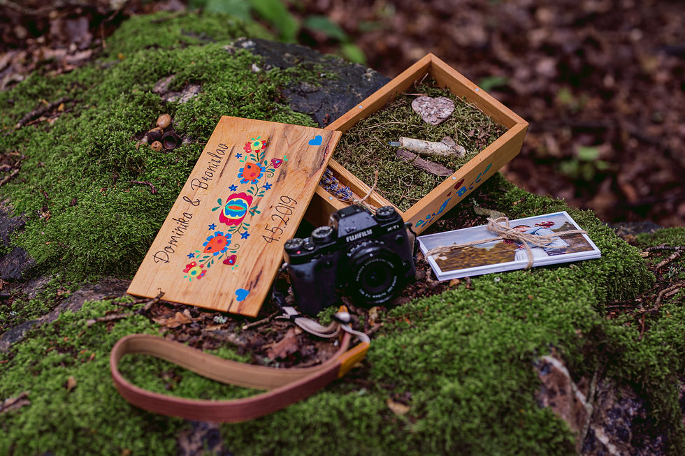 Miniatúra: Svadobná krabička na fotky Folk dizajn II, III