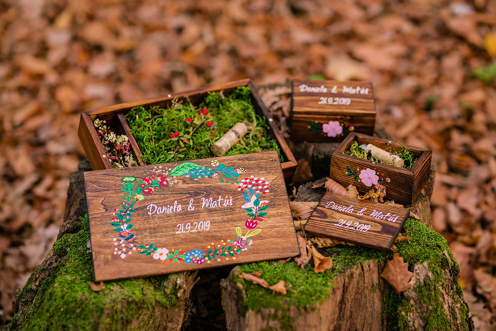 Svadobný set krabičiek pre mladomanželov a rodičov