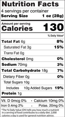 Classic Cookie® Birthday Cake Mini Cookies - 4oz Crispy Cookie Bag Nutrition Facts Panel