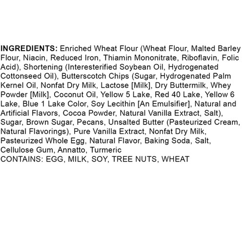 Classic Cookie® Butter Pecan Praline Mini Cookies - 7oz Crispy Cookie Bag Ingredients