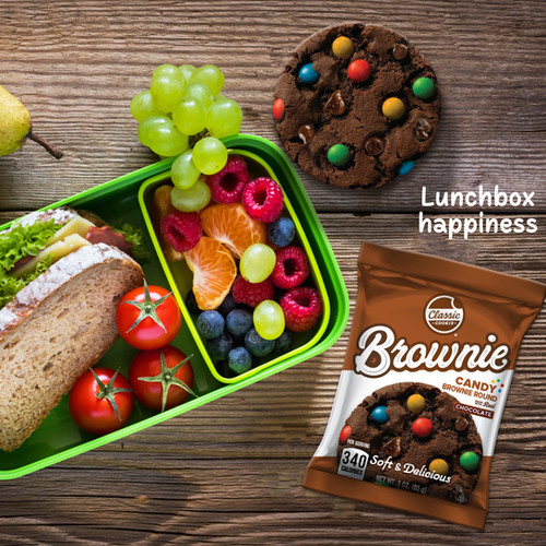 Classic Cookie® Candy Brownie Round Soft-Baked Brownies are perfect to take with your lunch.