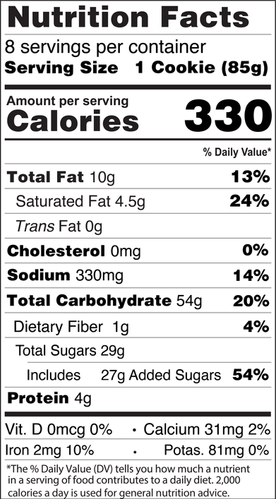Classic Cookie® Snickerdoodle Soft-Baked Cookie - Individually Wrapped 3oz Snack Nutrition Facts