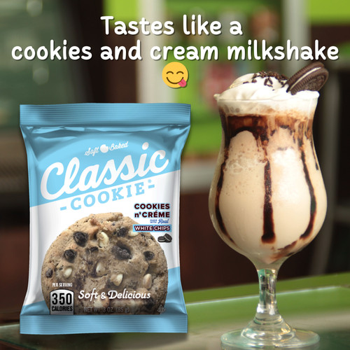 Classic Cookie® Cookies n Creme Soft-Baked Cookies are like a cookies and cream milkshake in snack form.