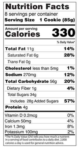 Classic Cookie® Very Berry Soft-Baked Cookie - Nutrition Facts