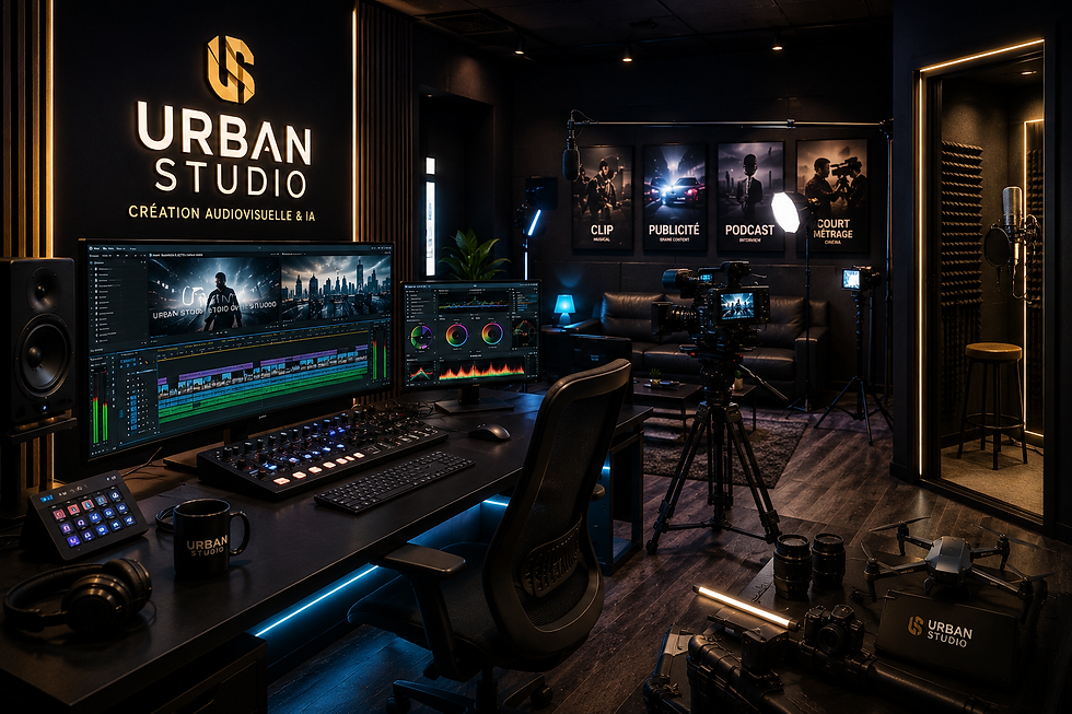 Studio de production Urban Studio sombre et moderne