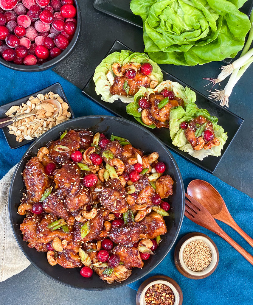 Cashew Crunch Cranberry Chicken with Scallions