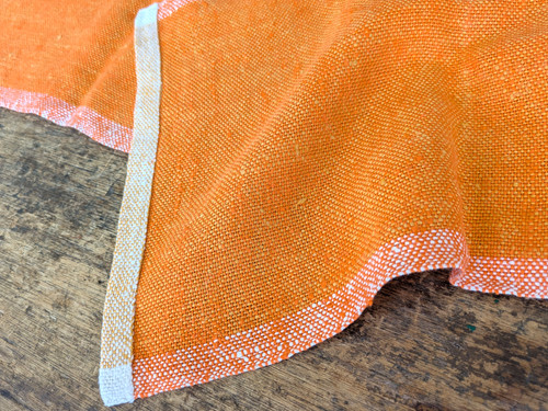 希少　ミャンマー　布　緑、オレンジ色　テーブルランナー　アンティーク 希少 ミャンマー 布 緑、オレンジ色 テーブルランナー アンティーク