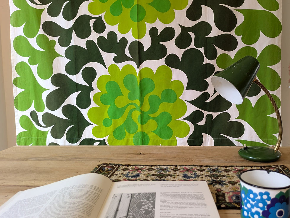 サムネイル： スウェーデンのフラワーダンス ヴィンテージカーテン Gota Tradgardh  blomdans