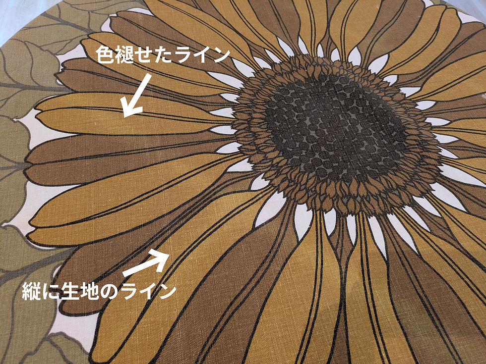 サムネイル： アルメダールス　大きなお花のヴィンテージ ラウンドクロス