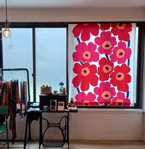 Marimekko Unikko ウニッコ柄(ピンク)ヴィンテージカーテン | Sopo