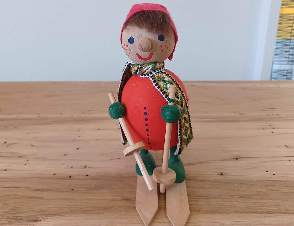 スキー姿のトムテ人形（大）