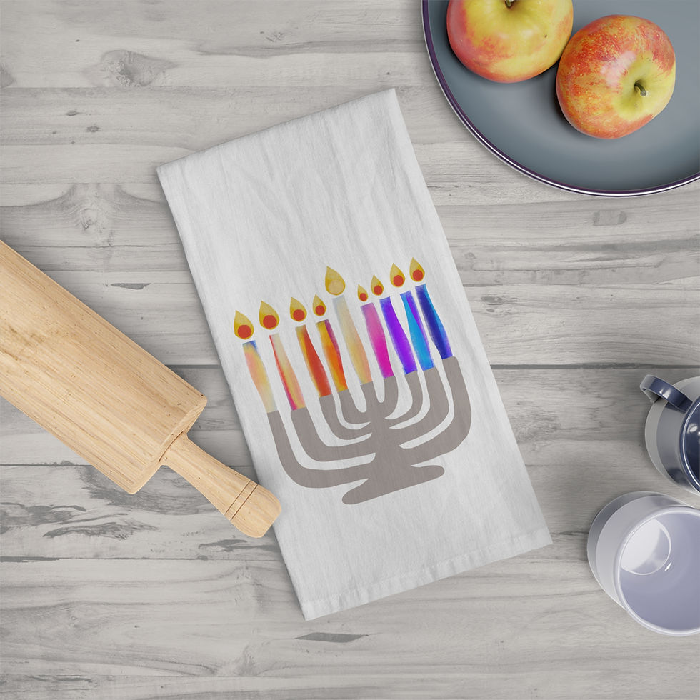Thumbnail: December Tea Towel Hanukkah 