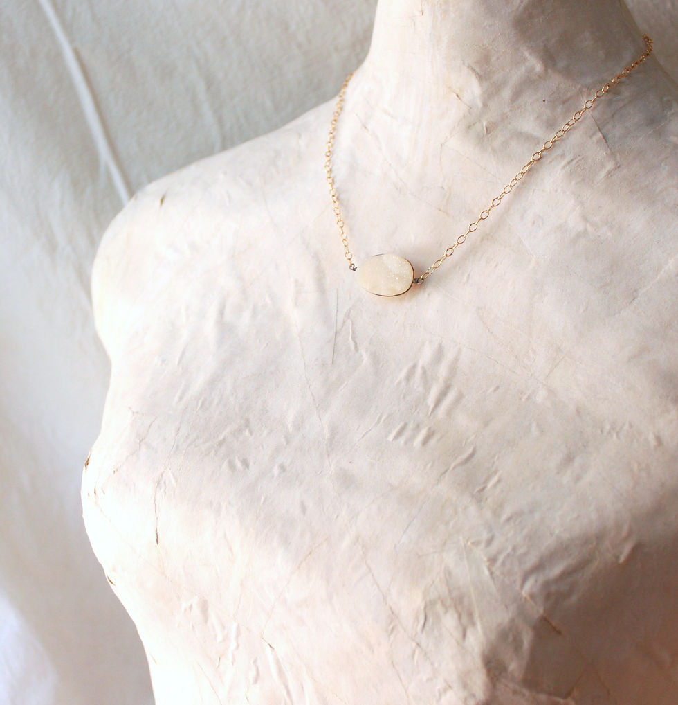 Thumbnail: Sterling Side Twist Druzy on Gold