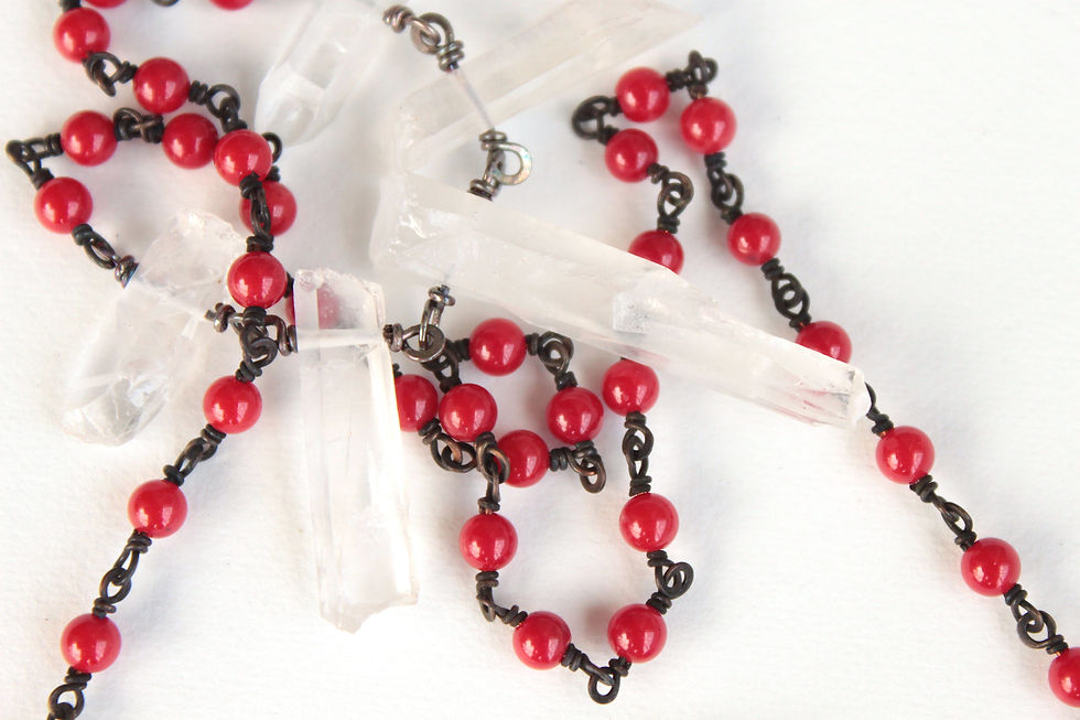 Thumbnail: Crystal Points on Red Coral