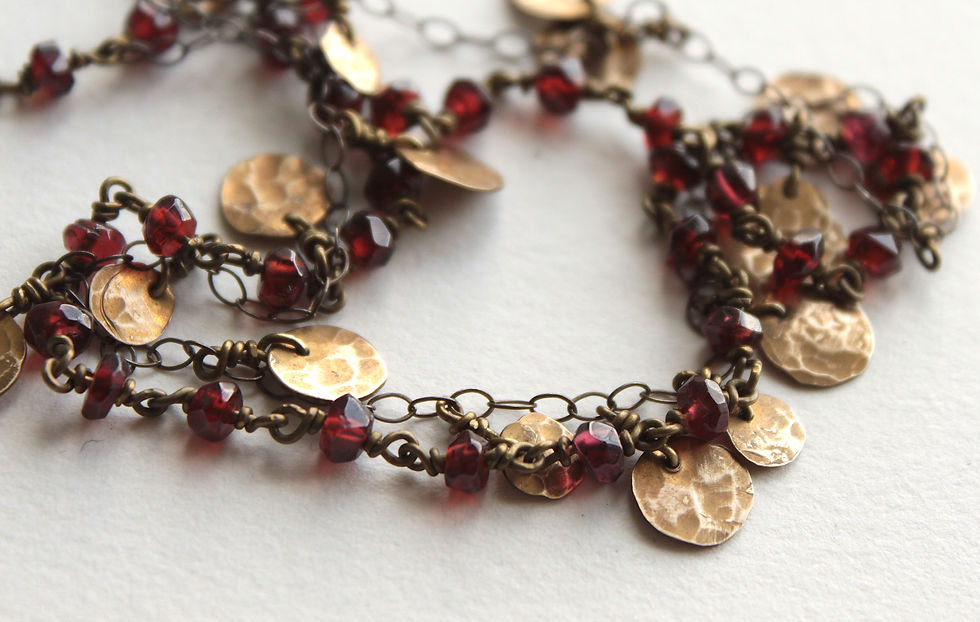 Thumbnail: Garnet & Brass Enchantment Necklace